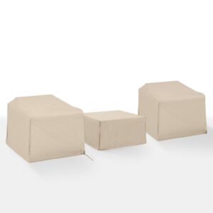 Give shelter to your patio furniture with this 3pc universal protective outdoor cover set. Sewn from heavy gauge