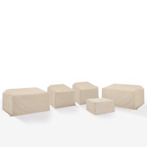 Give shelter to your patio furniture with this 5pc universal protective outdoor cover set. Sewn from heavy gauge