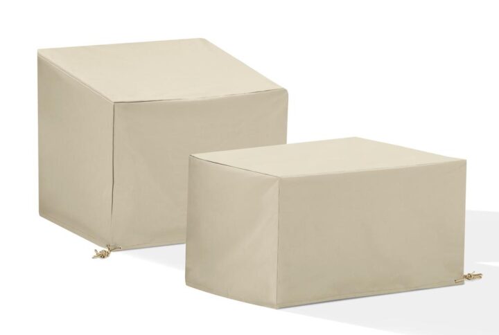 Give shelter to your patio furniture with this 2pc universal protective outdoor cover set. Sewn from heavy gauge