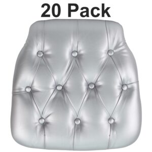Hard cushions are the most popular choice in the rental and event industry offering firm support. Event coordinators also love the ability to customize the look of the chairs through the use of cushions. This padded cushion will ensure that guests are seated comfortably. These button tufted cushions will make an elegant show piece to top off a beautiful reception. The velcro strip backing allows secure adhesion to chairs.