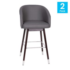 the minimalist style of this mid-back 30" barstool is sure to be an asset in any decor. The contoured back