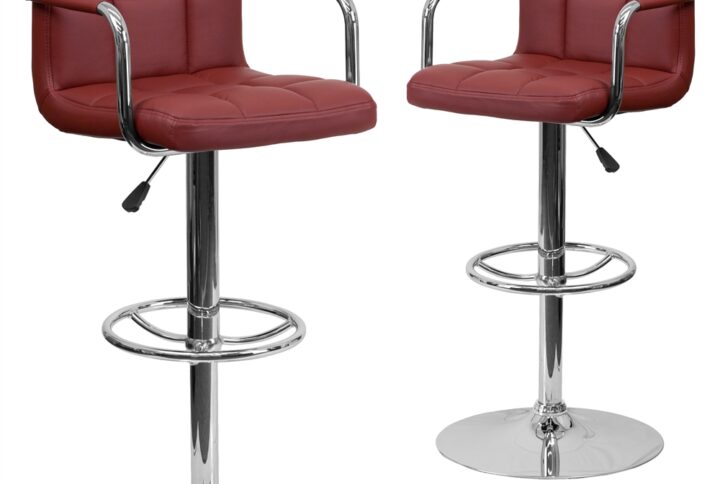 This sleek dual purpose stool easily adjusts from counter to bar height. The simple design allows it to seamlessly accent any area in the home. Not only is this stool stylish