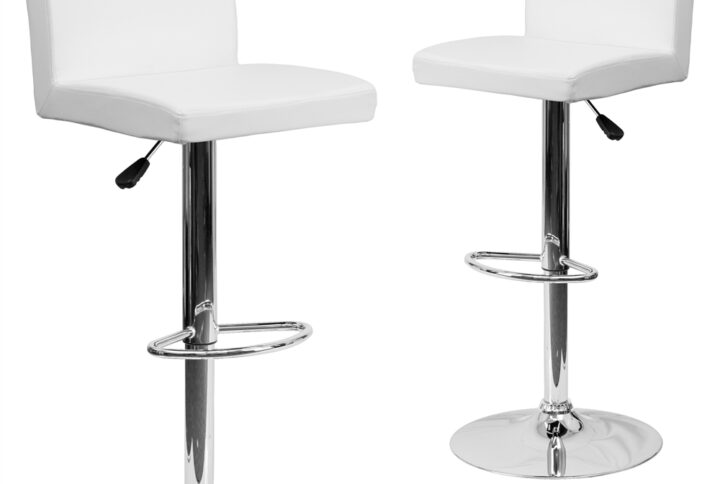 This dual purpose stool easily adjusts from counter to bar height. The simple design allows it to seamlessly accent any area in the home. Not only is this stool stylish
