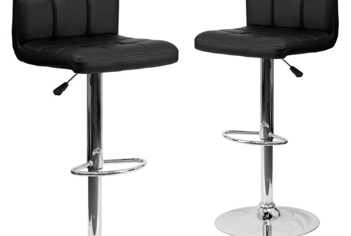 This sleek dual purpose stool easily adjusts from counter to bar height. The simple design allows it to seamlessly accent any area in the home. Not only is this stool stylish