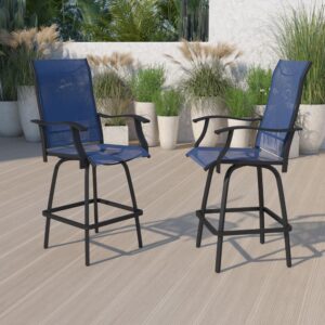 the stools swivel a full 360 degrees to be accessible from any angle. Beautifully crafted arms ease the pressure from your upper body as you hold your beverage or rest in a natural position. You'll enjoy casual meals