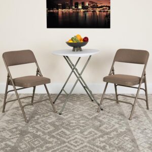 Host Thanksgiving at your house and leave out "bring your own chair" on the invite we've got you covered with these padded folding chairs. These heavy-duty metal folding chairs are built for commercial businesses who host a myriad of events and need to accommodate people of varying sizes. Portable chairs are ideal in community centers to transport from storage to venue floor. Change the scenery with these outdoor metal chairs by taking the party outside. Take care of your chairs so they last you many years by storing indoors. Its 18-gauge curved steel frame is triple braced with leg strengthening support bars to hold up to 300 pounds while the non-marring floor glides protect your flooring from scuffs and scrapes. Celebrate all family events at your home for guests to sit comfortably atop these upholstered folding chairs. These chairs come assembled to be of service as soon as they're delivered.