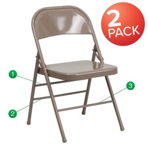 Strike a perfect balance between style and function. This durably constructed Metal Folding Chair will match any style and is a convenient option for everyday use or extra seating in a residential or commercial setting. It features a premium 18 gauge