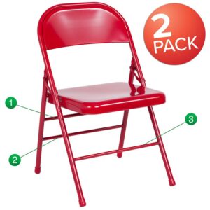 Strike a perfect balance between style and function. This durably constructed Metal Folding Chair will match any style and is a convenient option for everyday use or extra seating in a residential or commercial setting. It features a premium 18 gauge
