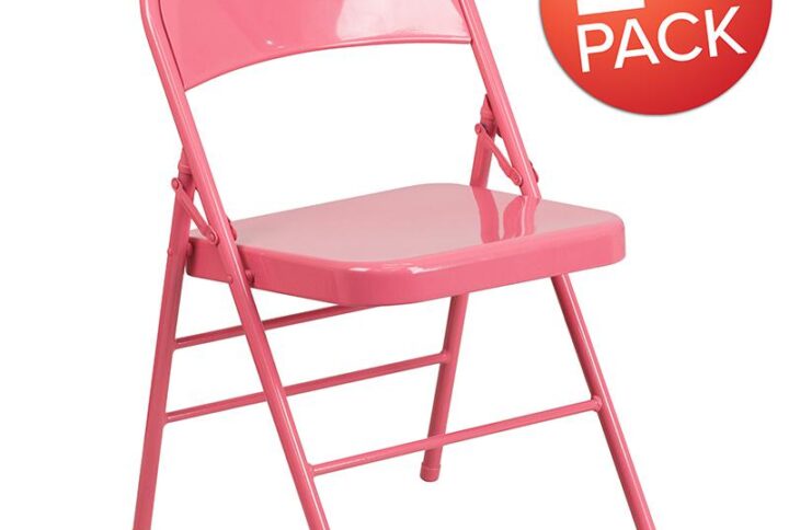 Spice things up with this vibrantly colored folding chair that will add so much personality to any room! These cool looking chairs can be used in the home