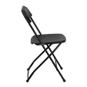 our selection of folding chairs is made to be as strong and durable as possible. Get sturdy and comfortable seating that supports up to 650 pounds with these plastic folding chairs designed for both personal and commercial use. Our black folding chairs give you maximum flexibility to provide extra seating during parties