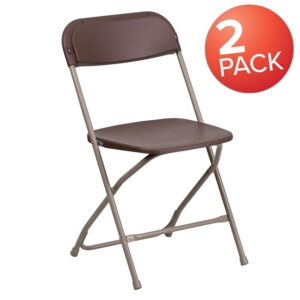 Celebrate the holidays and social gatherings without writing "bring your own chair" on the invite. The 650 lb. Capacity Premium Brown Plastic Folding Chair is a convenient option for weddings