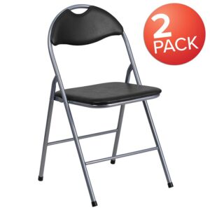 This is not your traditional metal folding chair this chair offers style with its open back design and modern appealing silver powder coated frame finish. Built for the commercial industry