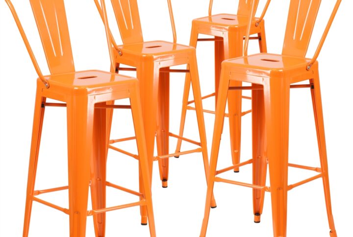 Completely transform your living or restaurant space with this vintage style barstool. Adding colorful chairs can rev up any setting. The versatility of this chair easily conforms in different environments. The frame is designed for all-weather use making it a great option for indoor and outdoor settings. For longevity