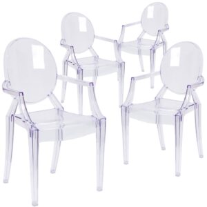 Create a beautiful and artistic statement with the Louis Inspired Ghost Chair. This chair will lighten up any room and provide a grand statement. The transparency of the chair allows it to take up less space visually as with a solid chair. The versatility of this chair makes it look great in any contemporary indoor setting