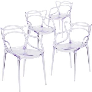 This beautiful work of art has transformed into seating that will captivate everyone. Provide a grand statement and lighten up the room. The transparency of the chair allows it to take up less space visually as with a solid chair. This chair was crafted with an ingenious combination of lightness and strength. Due to its stacking capabilities