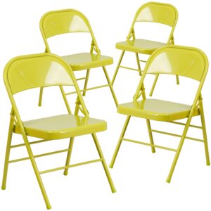 This vibrant colored folding chair will add so much personality to any room! These cool looking chairs can be used in the home