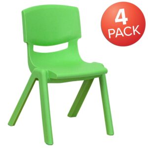 these school chairs have no metal pieces making them safe around energetic preschoolers and kindergartners. Boasting a gender-neutral finish