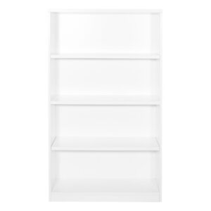 binders and files neatly arranged in your home or office with Office Star 4-Shelf Multipurpose Bookcases. Constructed with commercial-grade thermally fused laminate and heavy-duty 1” thick shelves with smooth