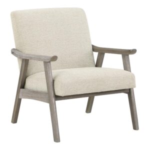 Weldon Armchair in Grey Fabric with Brushed Grey Finished Frame