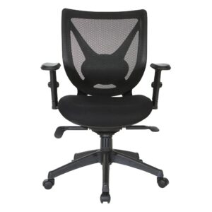 height adjustable arms and angled nylon base with dual wheel carpet casters. Upgrade your office seating with the Work Smart Mesh Seat & Back Managers Chair.