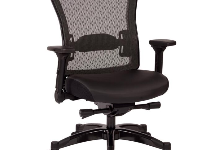 Executive Bonded Leather Back Chair with Bonded Leather Memory Foam Seat and Silver Finish Flip Arms