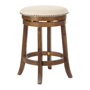 Backless Swivel Stool 30" in Brushed Brown Finish