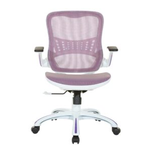 functional seating for the home office that helps you work hard all day long. Enjoy the comfort of breathable mesh fabric and built-in lumbar support alongside the attractive white frame finish of this stylish office chair. The adjustable seat height makes this chair ideal for a variety of users. Upgrade your home office seating with the Riley managers chair.