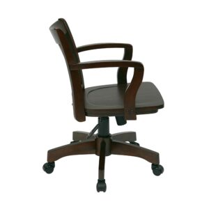 Deluxe Wood Bankers Chair with Wood Seat in Espresso Wood Finish