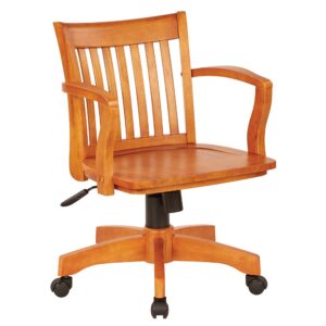 Deluxe Wood Bankers Chair with Wood Seat in Fruit Wood Finish