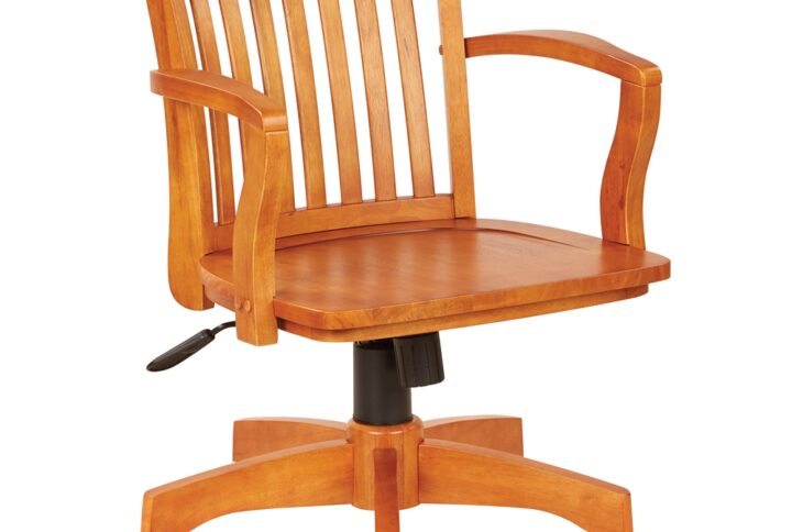 Deluxe Wood Bankers Chair with Wood Seat in Fruit Wood Finish