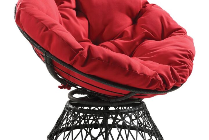 Papasan Chair with Red cushion and Black Frame