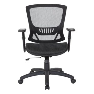 height adjustable arms and nylon base with dual wheel carpet casters. Upgrade your office seating with the Work Smart Mesh Seat & Back Managers Chair.