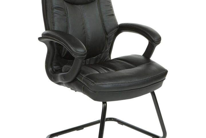 Invite your guests to relax and stay awhile with this Executive Faux Leather Visitor Chair from Work Smart™. Outfitting your office in style