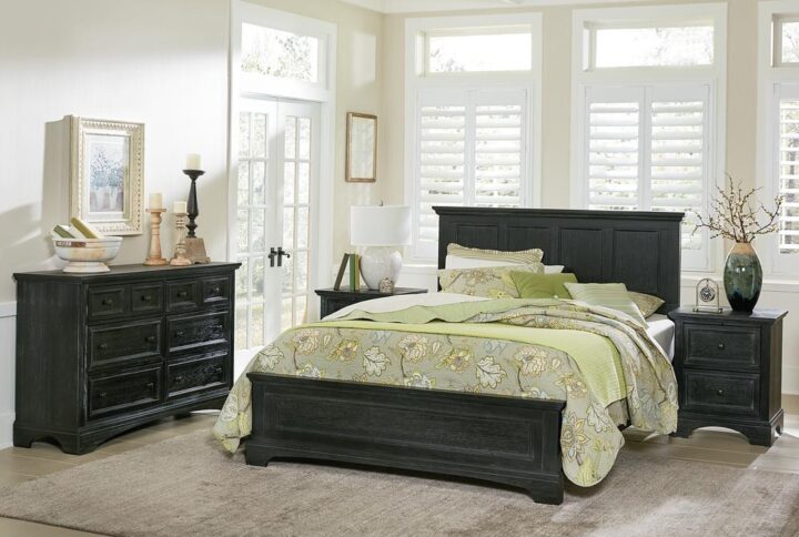 A transitional take on farmhouse design. The farmhouse basics king bed collection will rejuvenate your home furnishings. This collection includes one king bed set