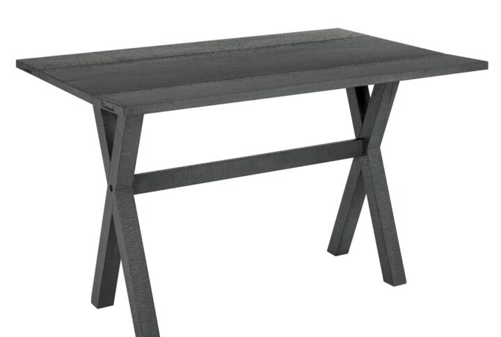 McKayla Flip Top Table in Distressed Washed Grey Finish