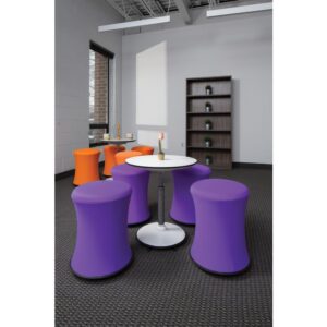 this seat encourages active core engagement and serves as the perfect complement to today’s healthy work environments. Covered in a fashionable flex-fabric