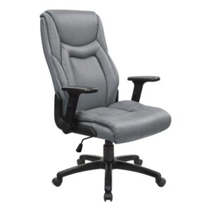 locking tilt control with adjustable tilt tension and one touch pneumatic seat height adjustment.  This chair is an instant ergonomic and aesthetic update to any office!