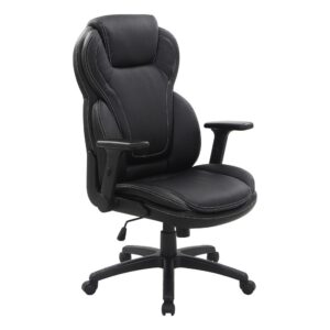 locking tilt control with adjustable tilt tension and one touch pneumatic seat height adjustment.  This chair is an instant ergonomic and aesthetic update to any office!