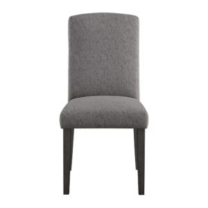 Everly Dining Chair 2-Pack in Charcoal Fabric with Grey Washed Legs