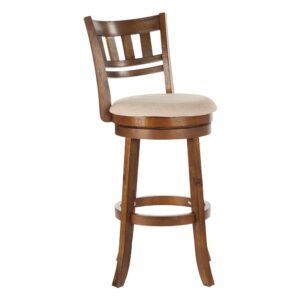 Swivel Stool 30" with Slatted Back in Brushed Brown Finish