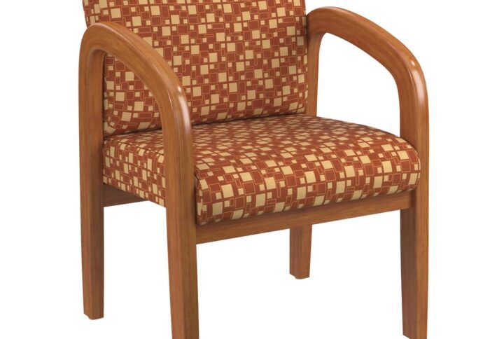 Update your business office décor while providing guests with comfortable seating with this Medium Oak finished chair. A thick padded seat and backrest intelligently constructed with a high quality foam