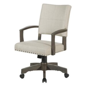 solid wood armrests and cushioned back with attractive double stitch French seam adds tailored details. Firm