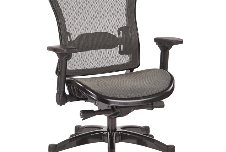 Executive Breathable Mesh Back Chair with Silver Finish Flip Arms