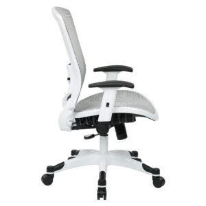Height Adjustable Flip Arms and Coated Nylon Base (White)