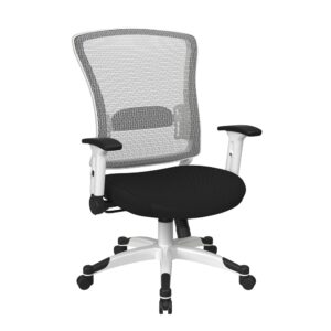 SPACE Seating White Frame Managers Chair with Padded Mesh Seat and Back