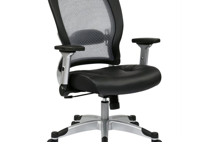 SPACE Seating Professional Light Air Grid® Back and Bonded Leather Seat Chair