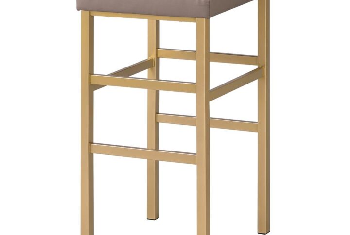 30" Gold Backless Stool in Camel