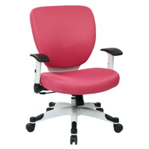 White Frame Managers Chair with Padded Mesh Seat and Back
