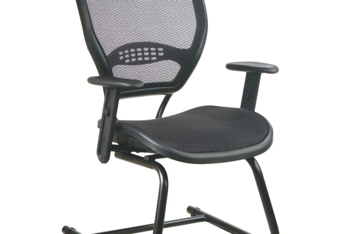 AirGrid® Seat and Back Deluxe Visitors Chair. Breathable AirGrid® Seat and Back with Built-in Lumbar Support. Height Adjustable Angled Arms with Soft PU Pads. Heavy Duty Sled Base.