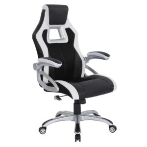 Race Chair in Black with White Trim
